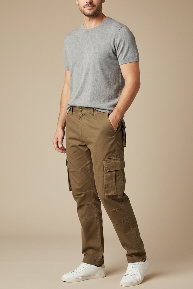 Pantalon Treillis Marron - Kaki Toile