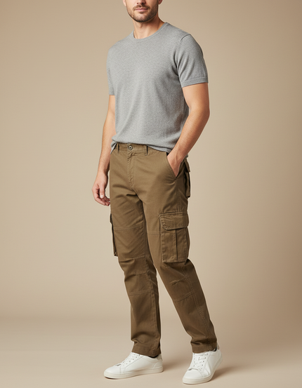 Pantalon Treillis Marron - Kaki Toile