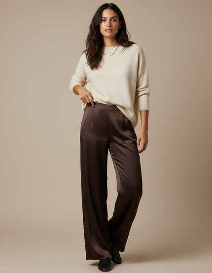 Pantalon Satin Marron