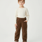 Pantalon Marron Côtelé Ample Décontracté Unisexe - Cordé