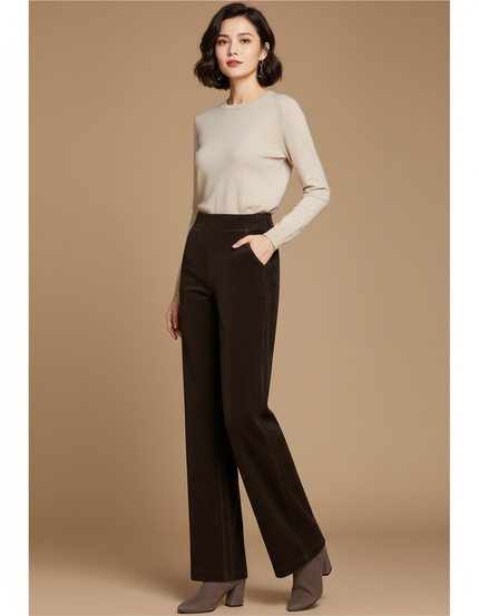 Pantalon Velours Marron Femme - Cordé