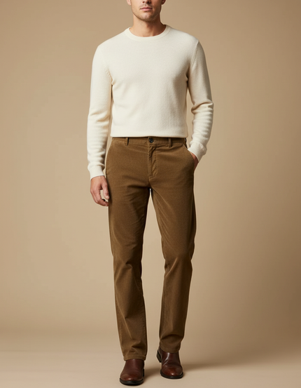 Pantalon Marron F01a - Cordé