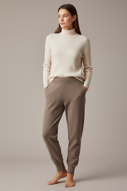 Pantalon Maille Marron