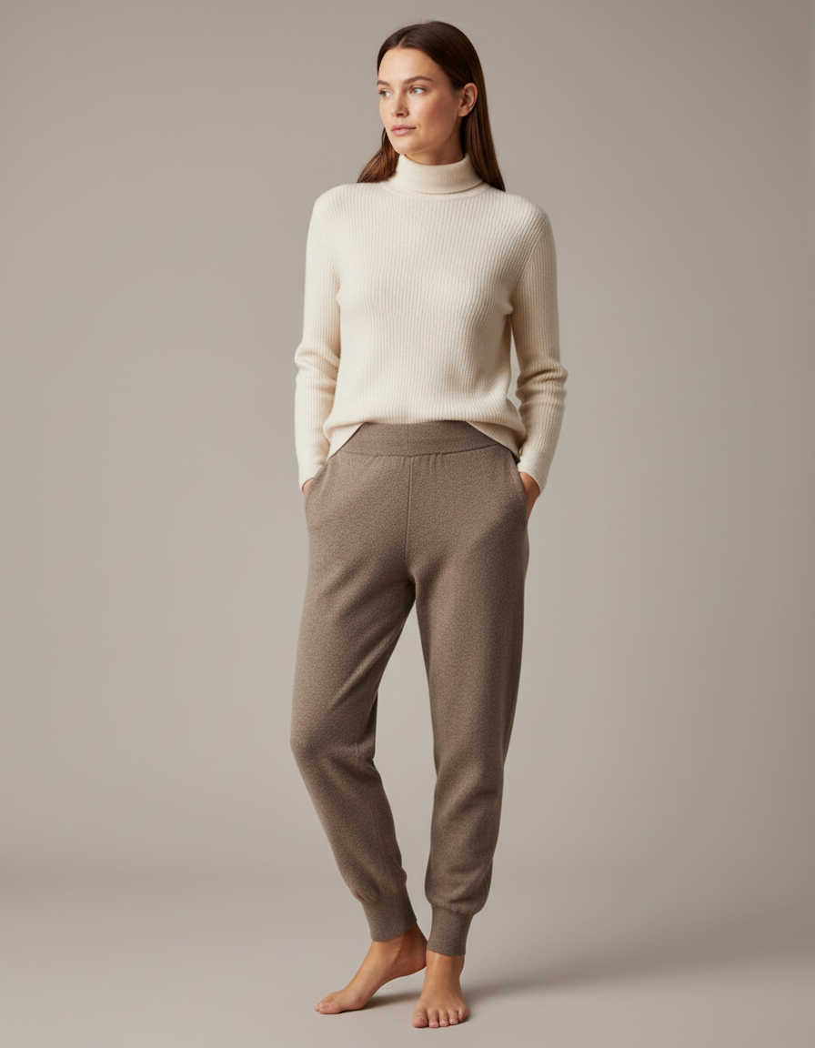 Pantalon Maille Marron