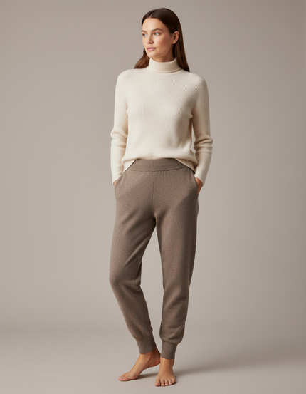 Pantalon Maille Marron