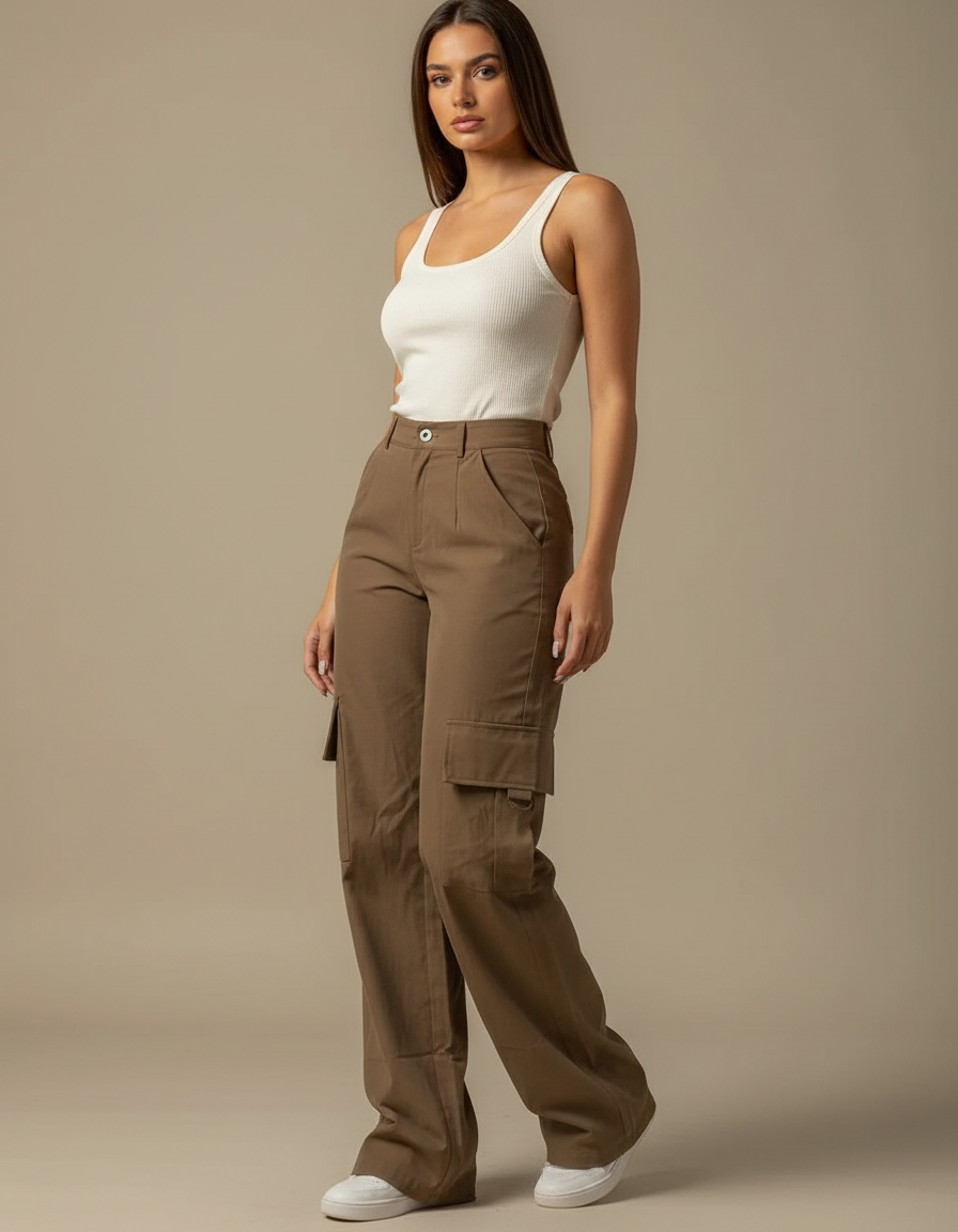 Pantalon Marron 3f1e - Kaki Gabardine