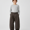 Pantalon Marron Ample Plissé Décontracté Garçon - Gabardine