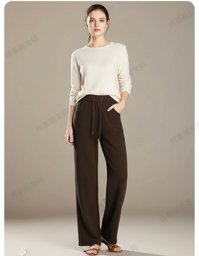 Pantalon Marron Femme Velour