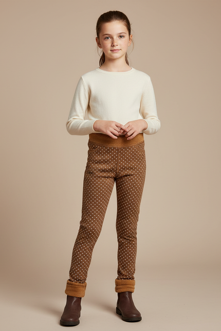 Pantalon À Pois Marron - Molleton