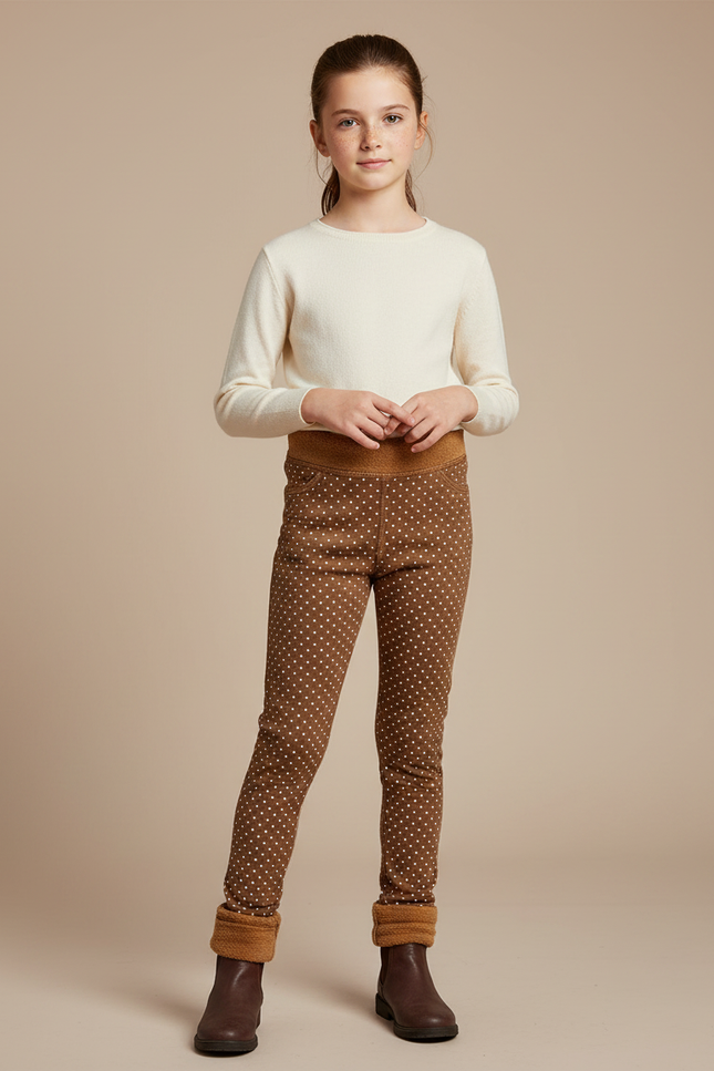Pantalon À Pois Marron - Molleton