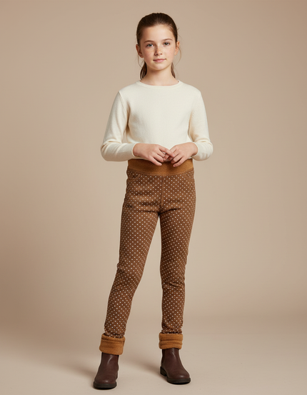 Pantalon À Pois Marron - Molleton