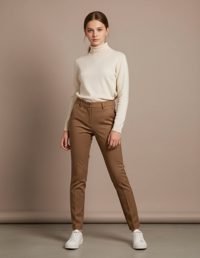 Pantalon Marron Femme Chino