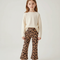 Pantalon Marron Léopard Évasé Confortable Enfant - Molleton