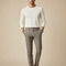 Pantalon Marron À Carreaux Slim Tapered Élégant Homme - Tweed