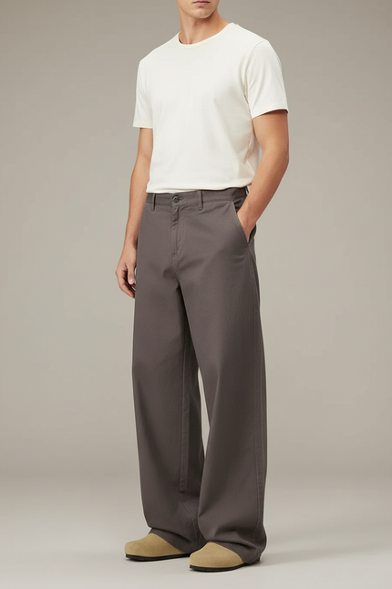 Pantalon Baggy Marron - Gabardine