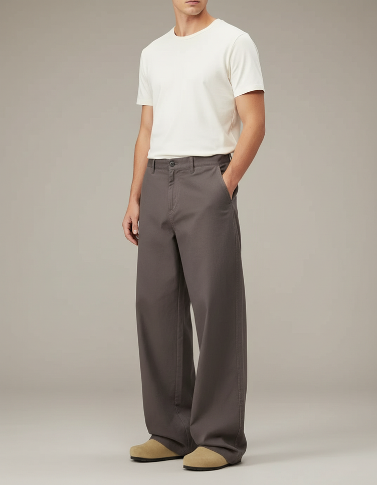 Pantalon Baggy Marron - Gabardine