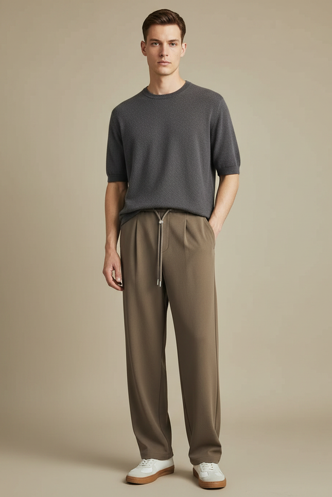 Pantalon Toile Marron - Kaki