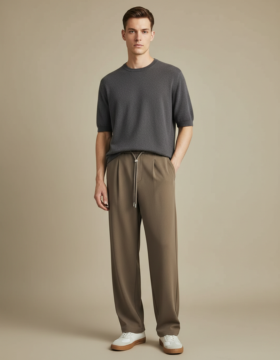 Pantalon Toile Marron - Kaki