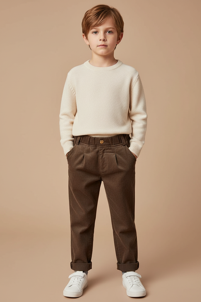 Pantalon Bébé Garçon Marron - Cordé