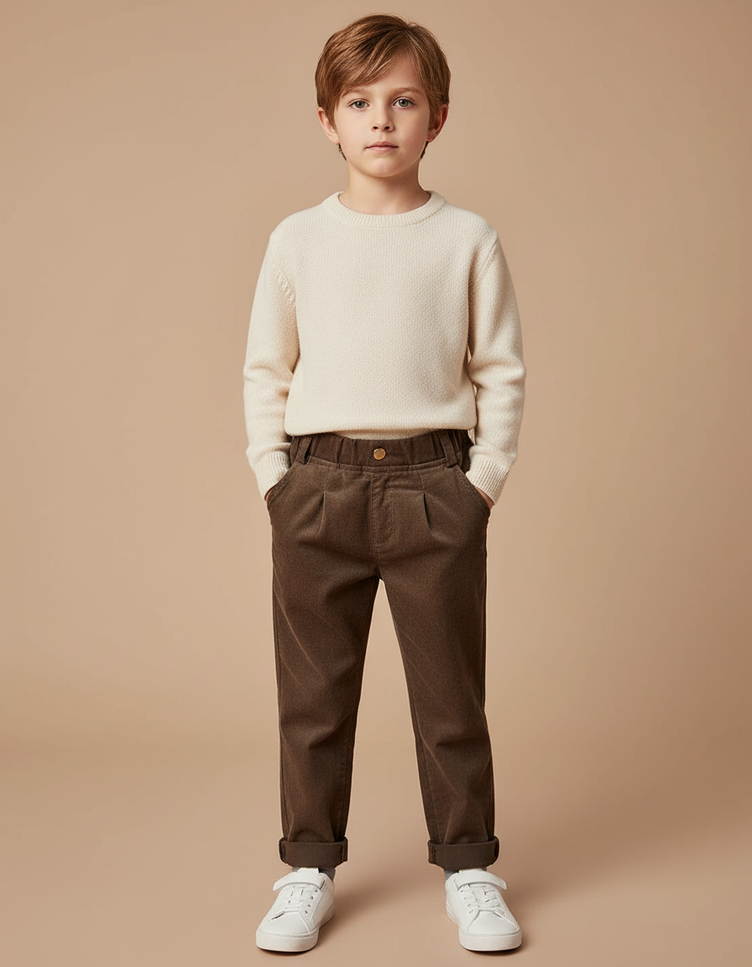 Pantalon Bébé Garçon Marron - Cordé