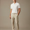 Pantalon Marron Lin Coton Slim Élégant Décontracté Homme - Beige