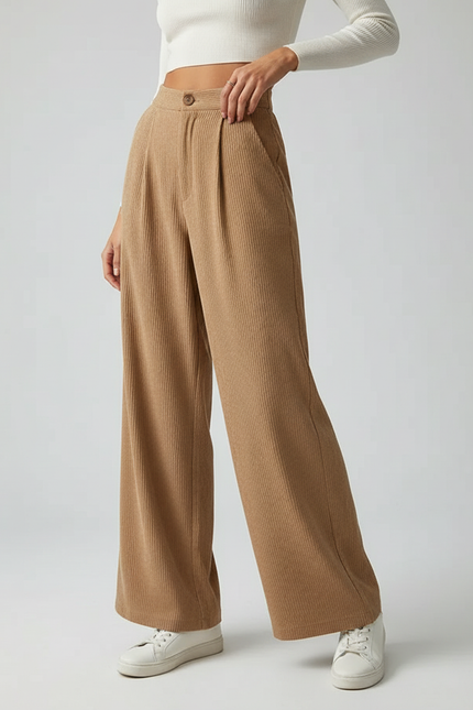 Pantalon Marron A797 - Camel Cordé