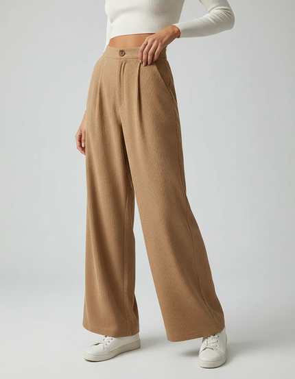 Pantalon Marron A797 - Camel Cordé
