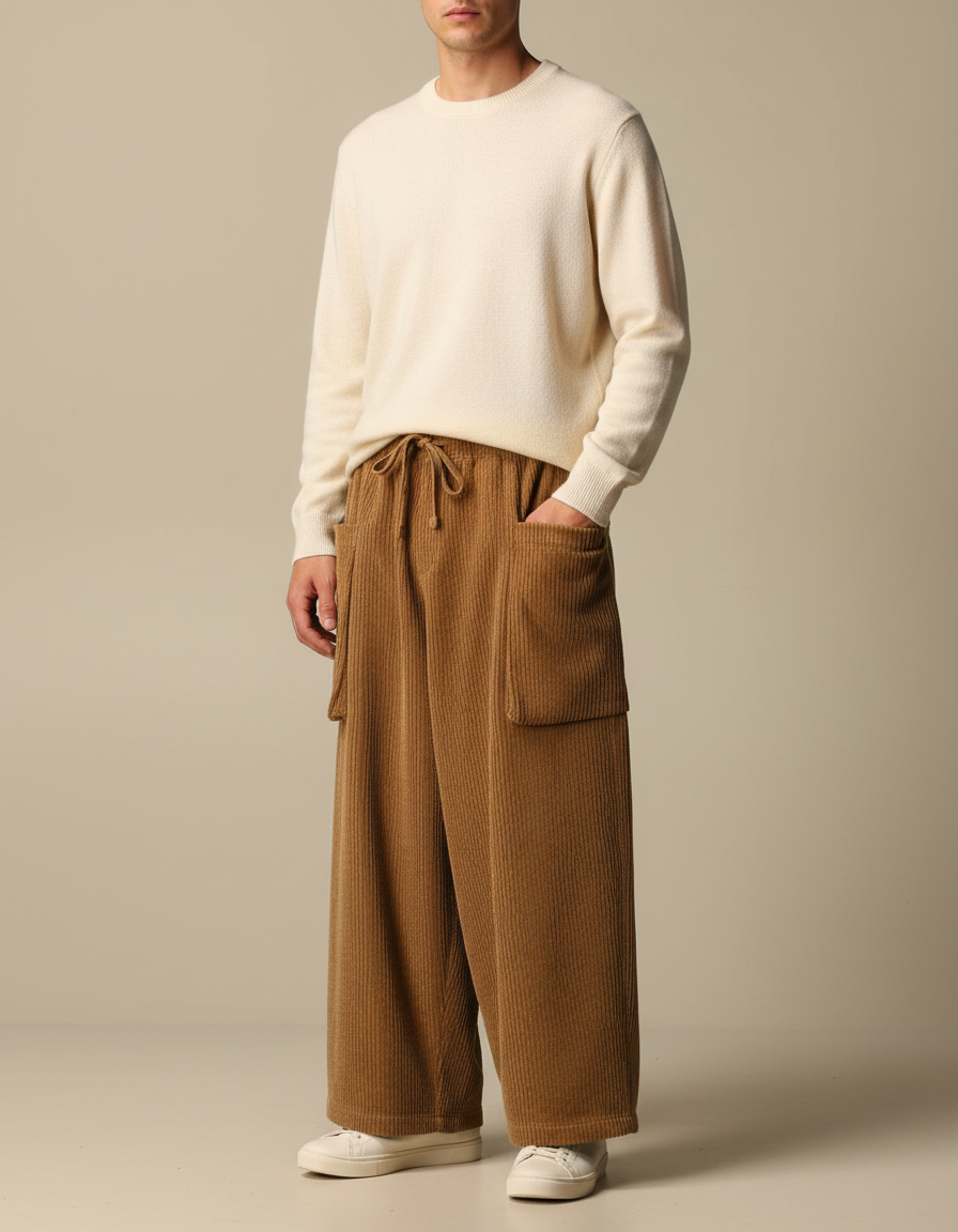 Pantalon Velours Marron - Cordé