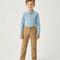 Pantalon Marron Garçon Coton Droit Classique Élégant - Kaki