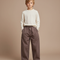 Pantalon Marron Enfant Ample Coton Décontracté Tendance