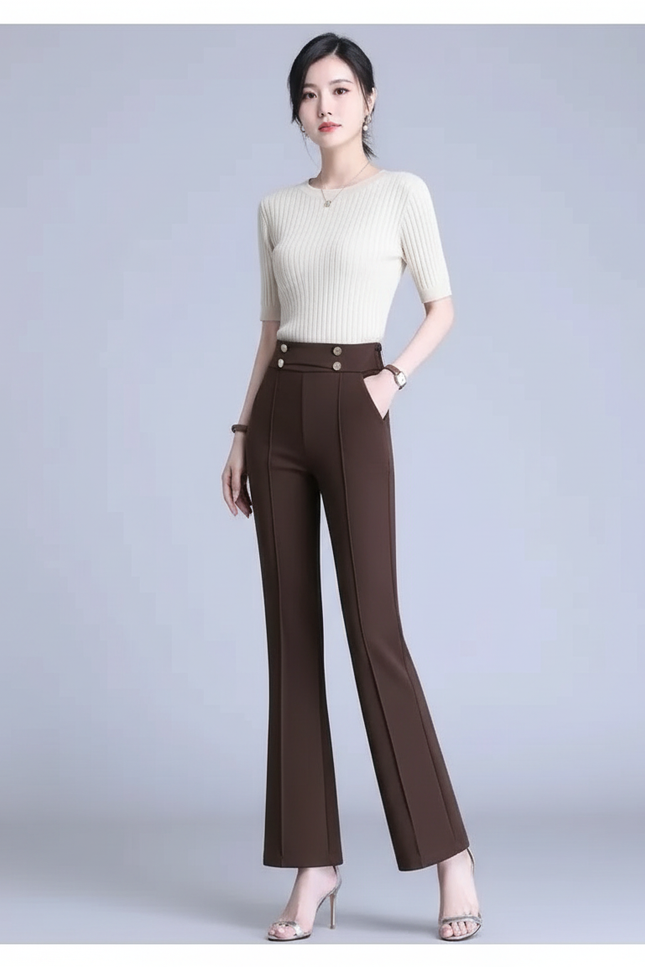 Pantalon Marron Ba7d - Gabardine
