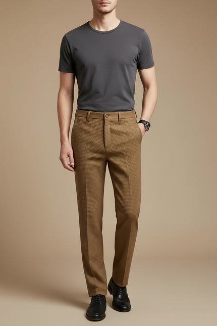 Pantalon Tweed Marron