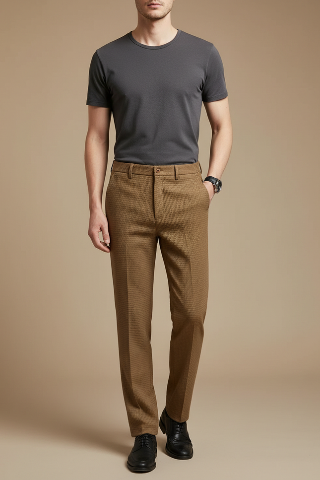 Pantalon Tweed Marron