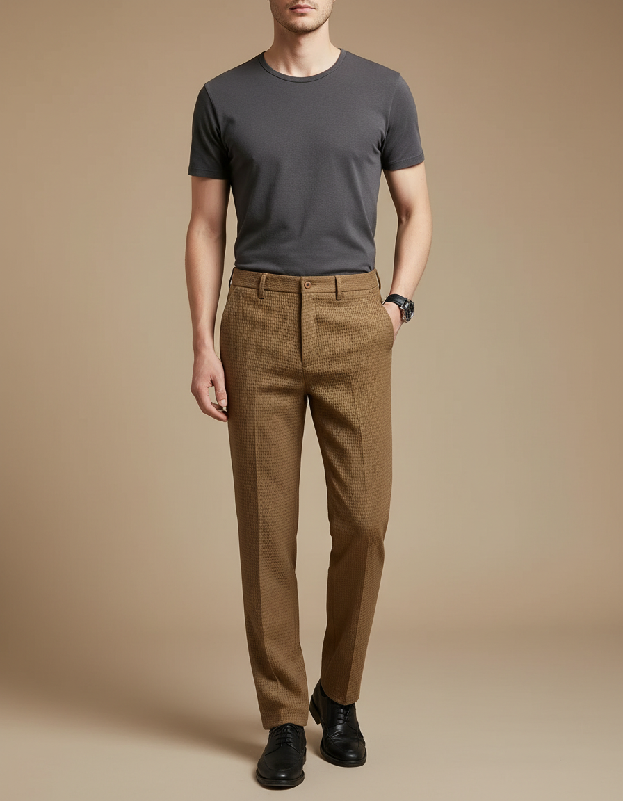 Pantalon Tweed Marron