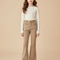 Pantalon Marron Flare Denim Vintage Fille Taille Haute - Jean