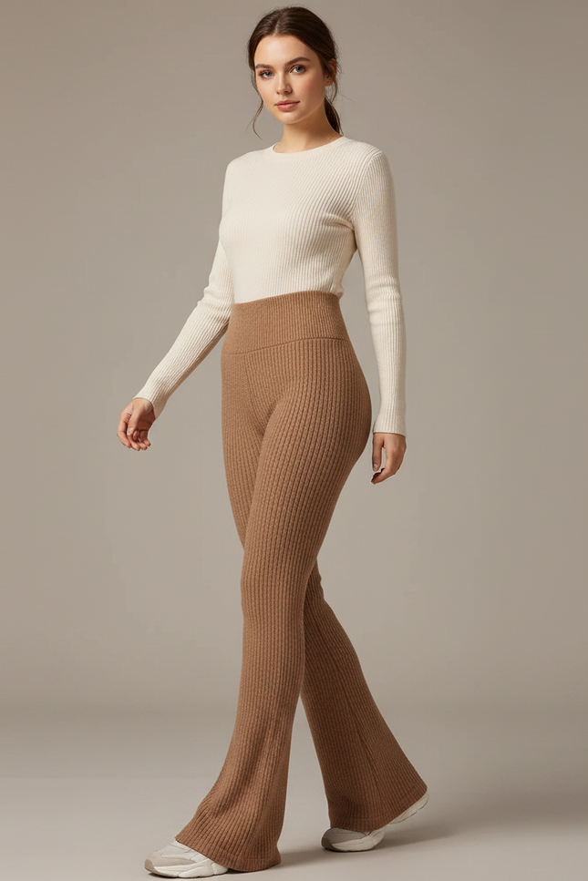 Pantalon En Laine Marron