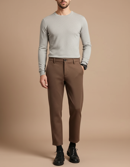 Pantalon Laine Marron Homme