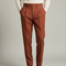 Pantalon Marron Homme Laine Plissé Droit Élégant
