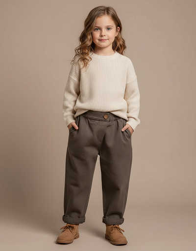 Pantalon Marron Fille Foncé