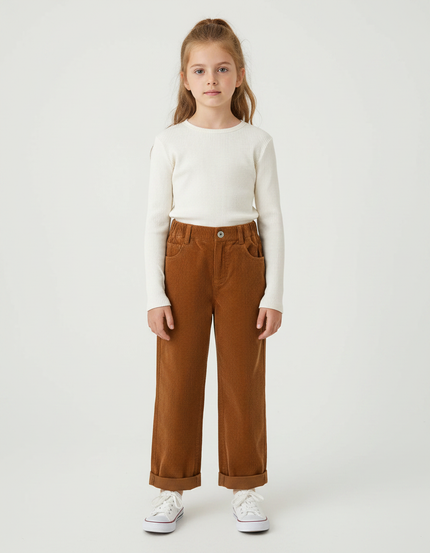 Pantalon Marron F18a - Cordé