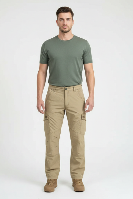 Pantalon Militaire Marron - Kaki Toile