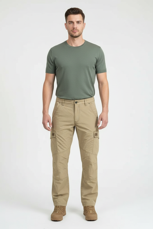 Pantalon Militaire Marron - Kaki Toile