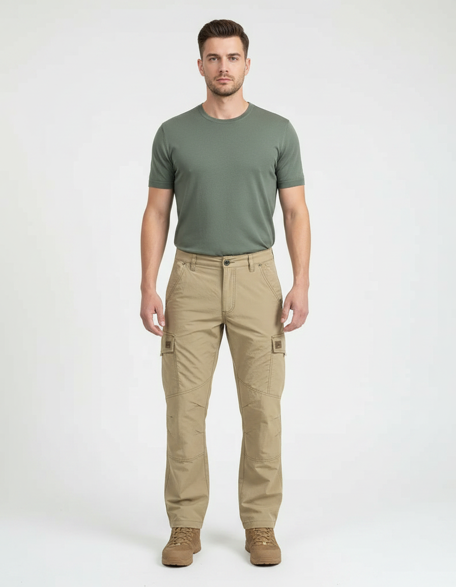Pantalon Militaire Marron - Kaki Toile
