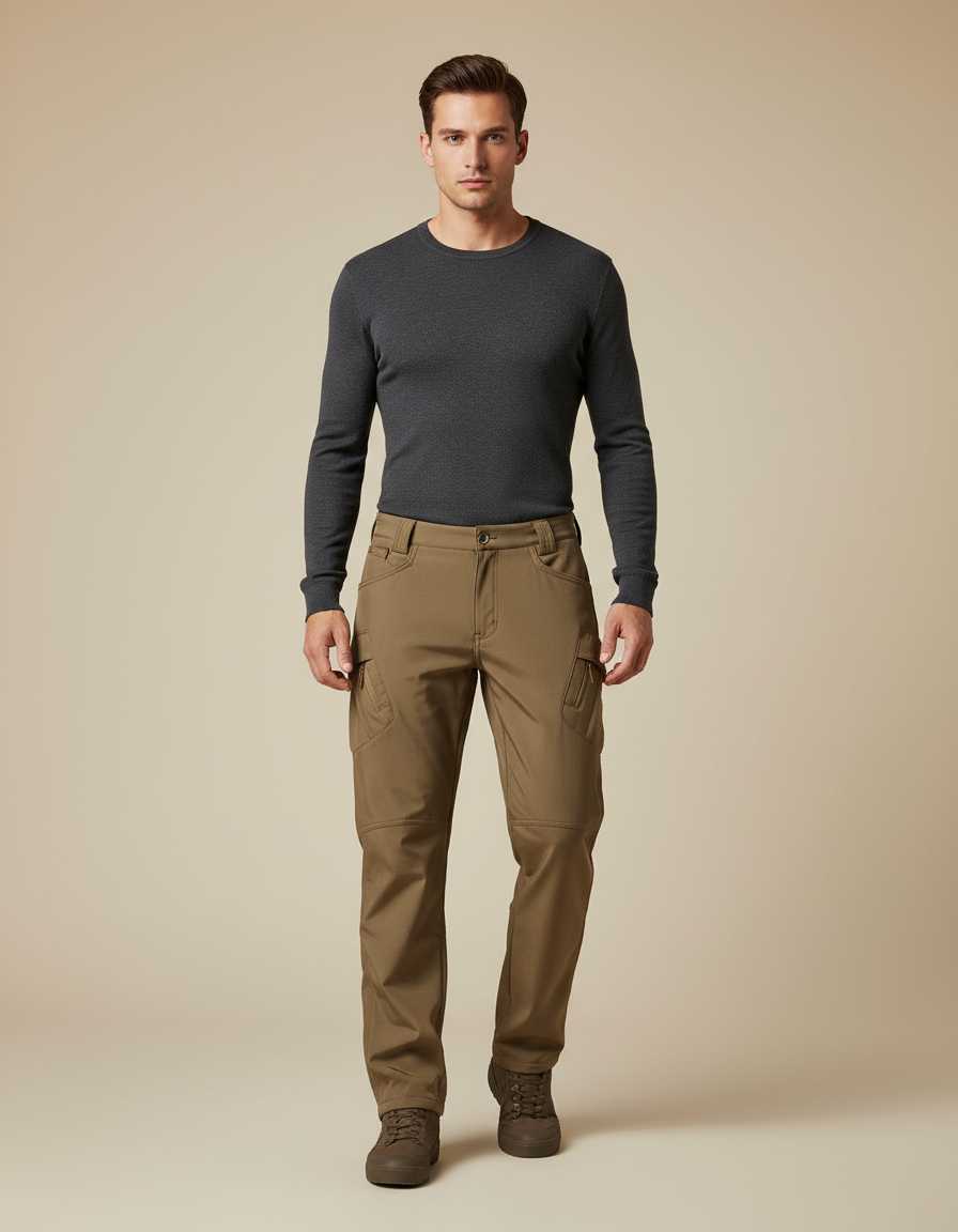 Pantalon Battle Marron - Kaki Gabardine