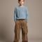 Pantalon Marron Cargo Côtelé Ample Décontracté Garçon - Cordé