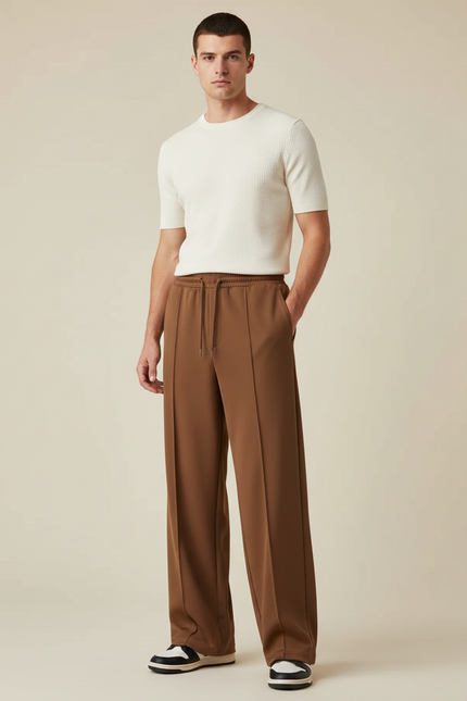 Pantalon Marron Fluide - Polyester