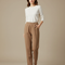 Pantalon Marron Élastique Confortable Décontracté Femme Bureau - Molleton