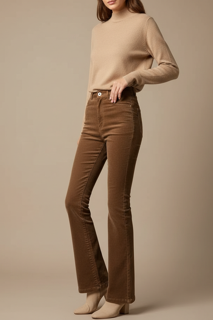 Pantalon Flare Marron - Cordé