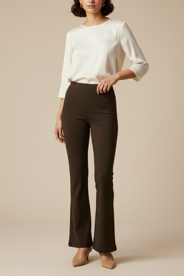 Pantalon Bootcut Marron - Polyester
