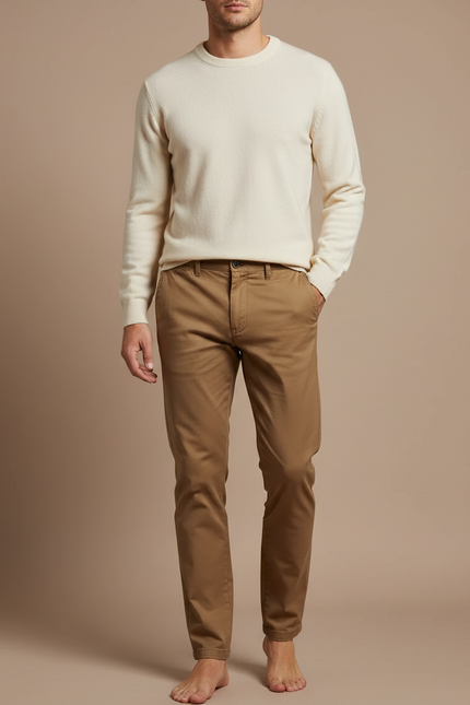 Pantalon Marron Camel - Gabardine